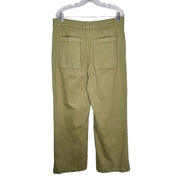 MADEWELL Women's Emmett Wide Leg Pants Green Size 32 High Rise Stretch - Picture 5 of 10